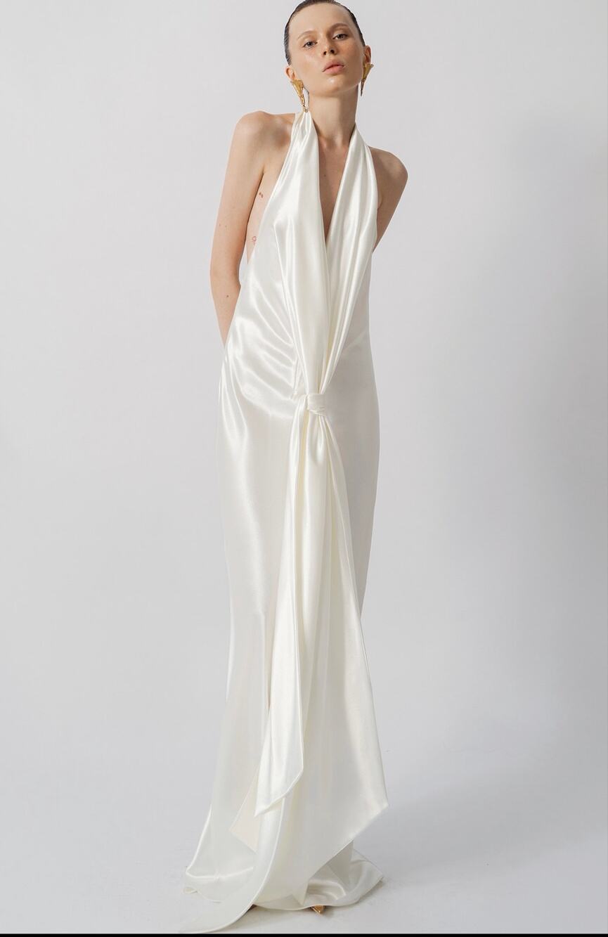 New Datt long curtain dress white size M $505